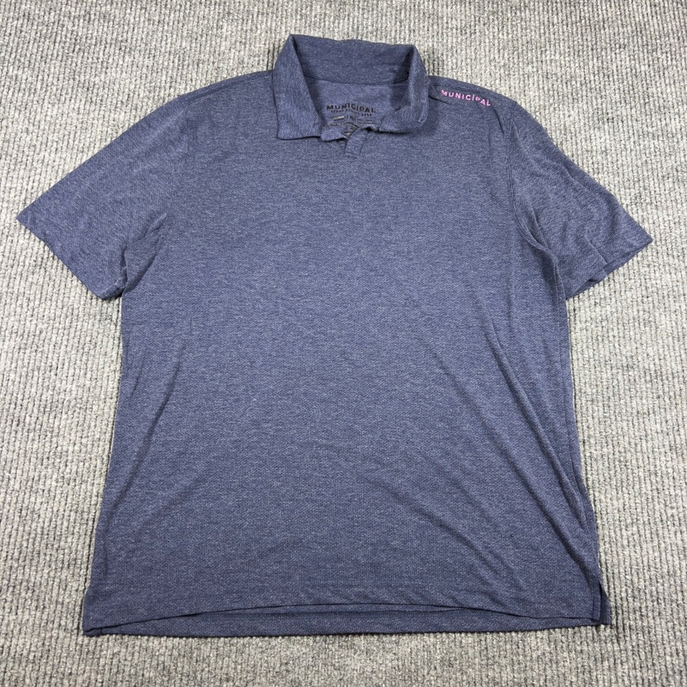 Municipal Sport Utility Gear Shirt Mens XL Blue Short Sleeve Polo Heathered